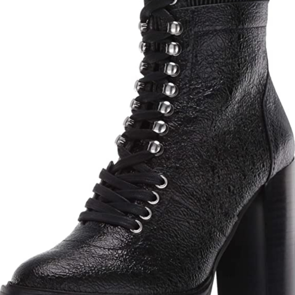 Vince Camuto Ermania Leather Platform Lace-up Bootie -7.5 - Picture 4 of 13